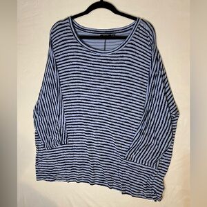 Apt. 9 Blue and Black Striped Long Sleeve Top
